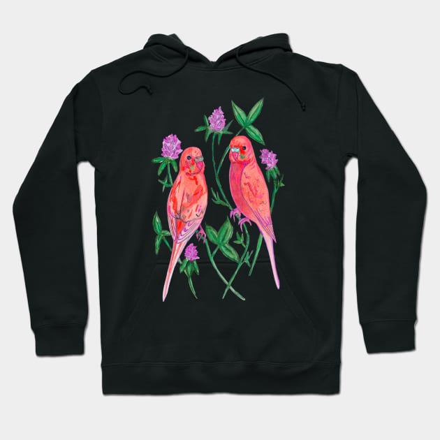 Red budgies Hoodie by deadblackpony